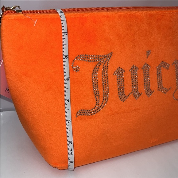 Juicy Couture Orange Velour Travel Cosmetics Bag - Picture 8 of 8